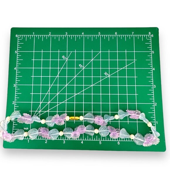 Resin Multi-Color Flower with Pearl Spacer Choker Womens Necklace 17" - Picture 7 of 7